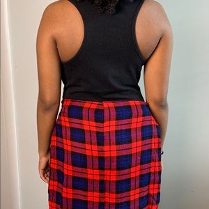 Red & Blue Plaid 3/4 Sleeve Shirt